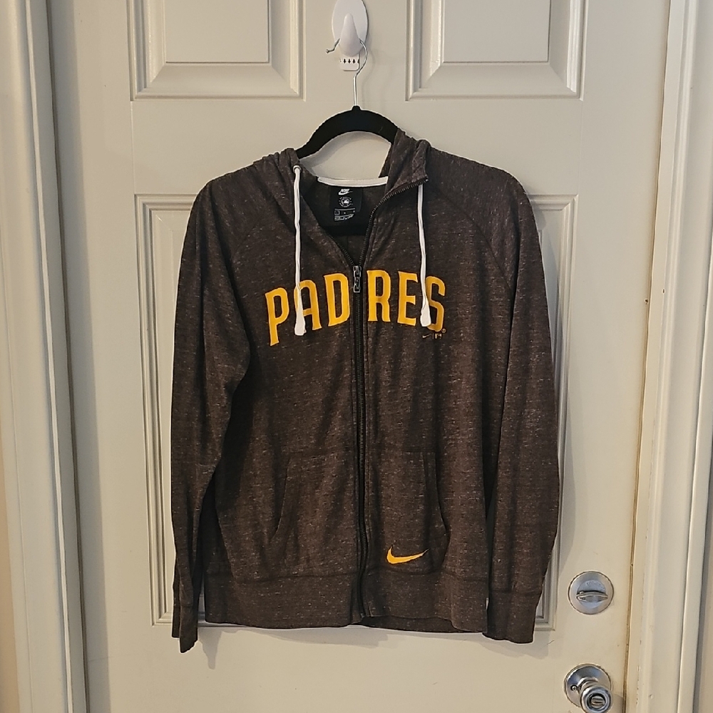 Nike Brown Padres Hoodie with Yellow Accents